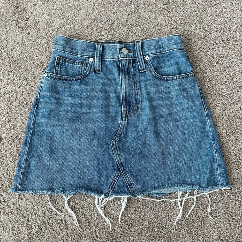 Madewell Skirt Womens Size 24 Rigid Denim A-Line Mini